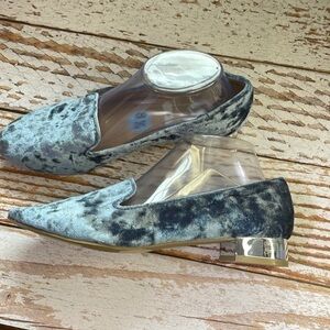 Report sz 8.5 blue velour flats shoes new SH139